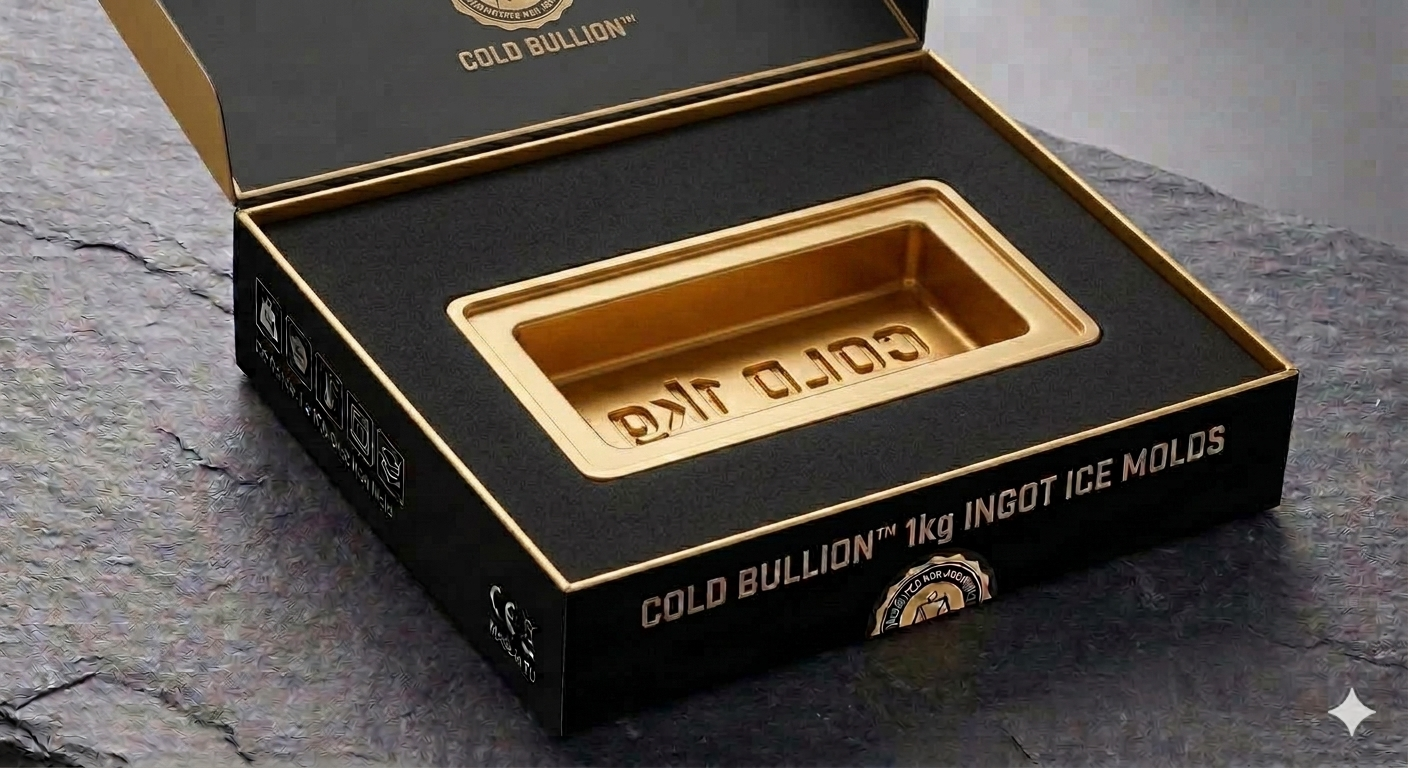 Cold Bullion™ 1kg (2.2lb) Suisse Ingot Fine Ice Mold